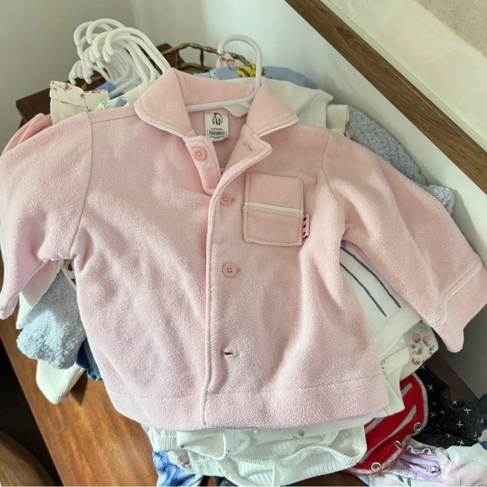 Baby Gap Pink Fleece Pajama Button Down Pajama Top